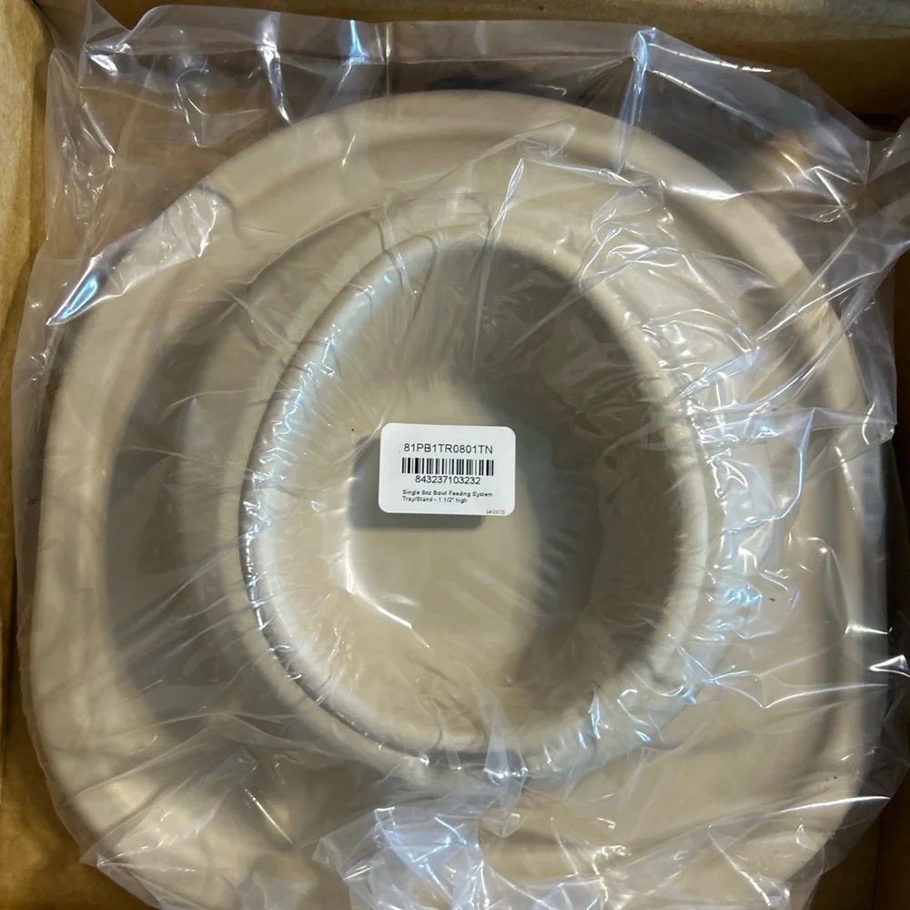 WeatherTech Small Low Pet Feeding Bowl And Mat Tan And BPA free Plastic 8 Oz